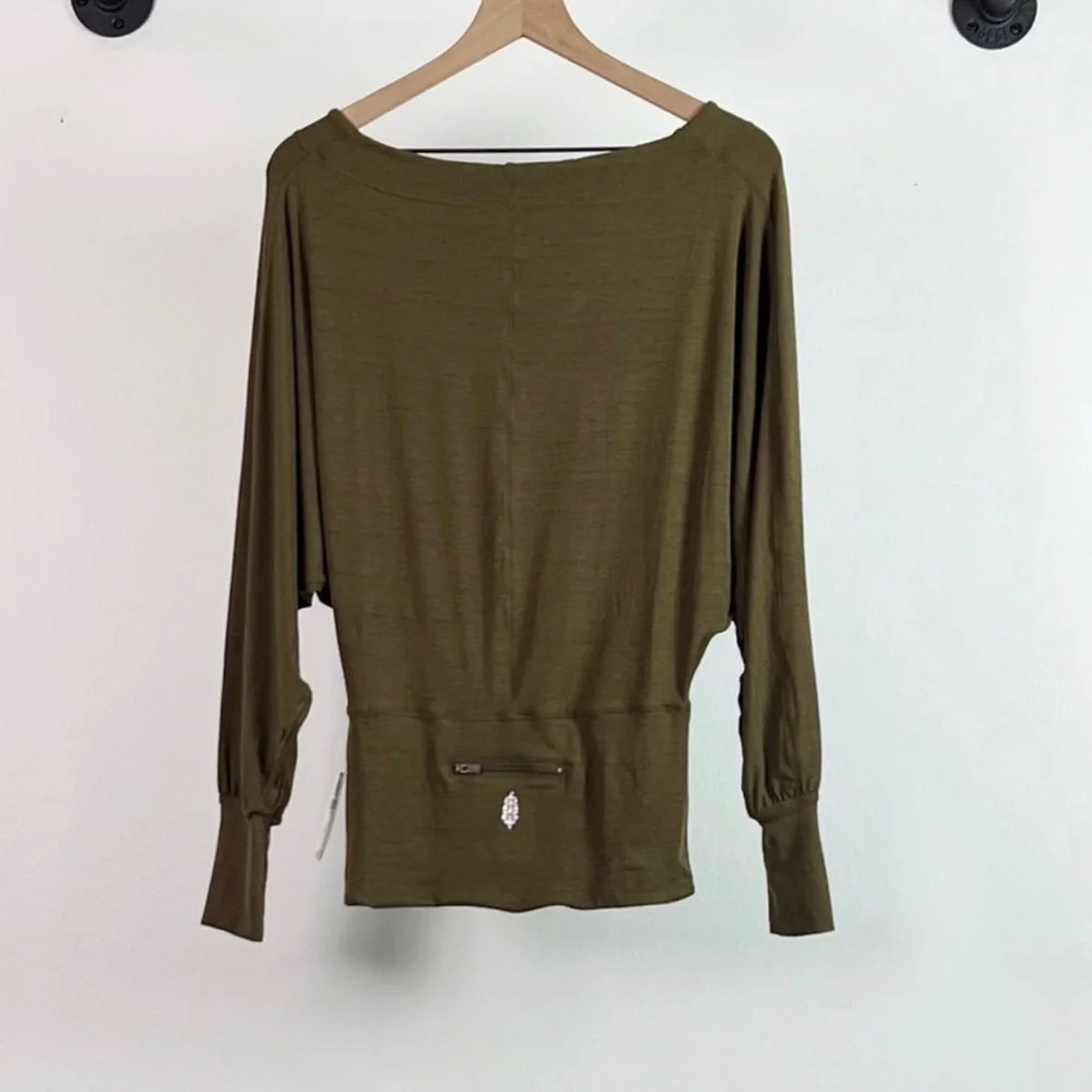 3 for $20 Sale: Free People Olive Long Sleeve Top - Picture 3 of 7